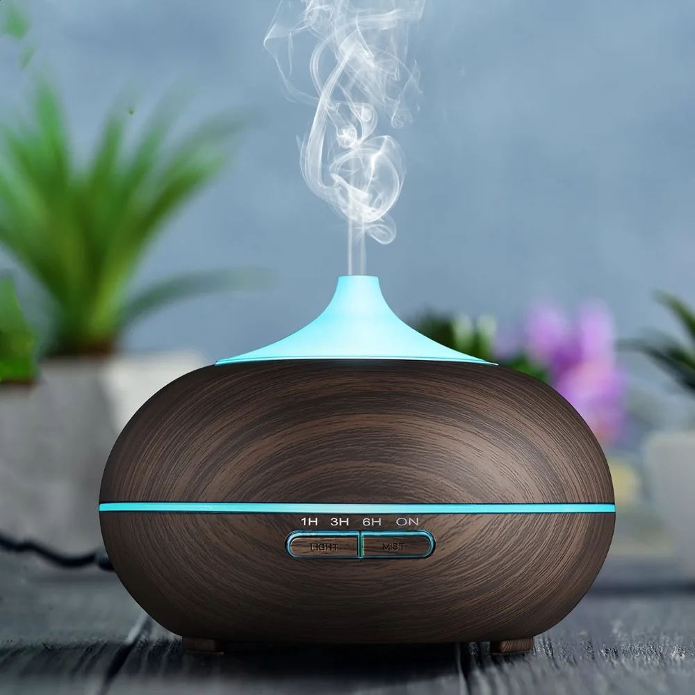 Comprar 300 ml humidificador de aire difusor de aceite esencial Aroma lámpara aromaterapia Electric Aroma difusor Mist Maker para el hogar de madera