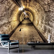 Wellyu пользовательские фото фрески 3d обои промышленный ветер пещера кирпичная стена туннель фон обои домашний Декор 3d обои