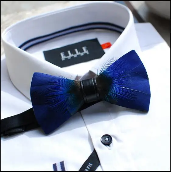 Модный галстук-бабочка с перьями ручной работы галстук-бабочка мужской свадебный галстук-бабочка