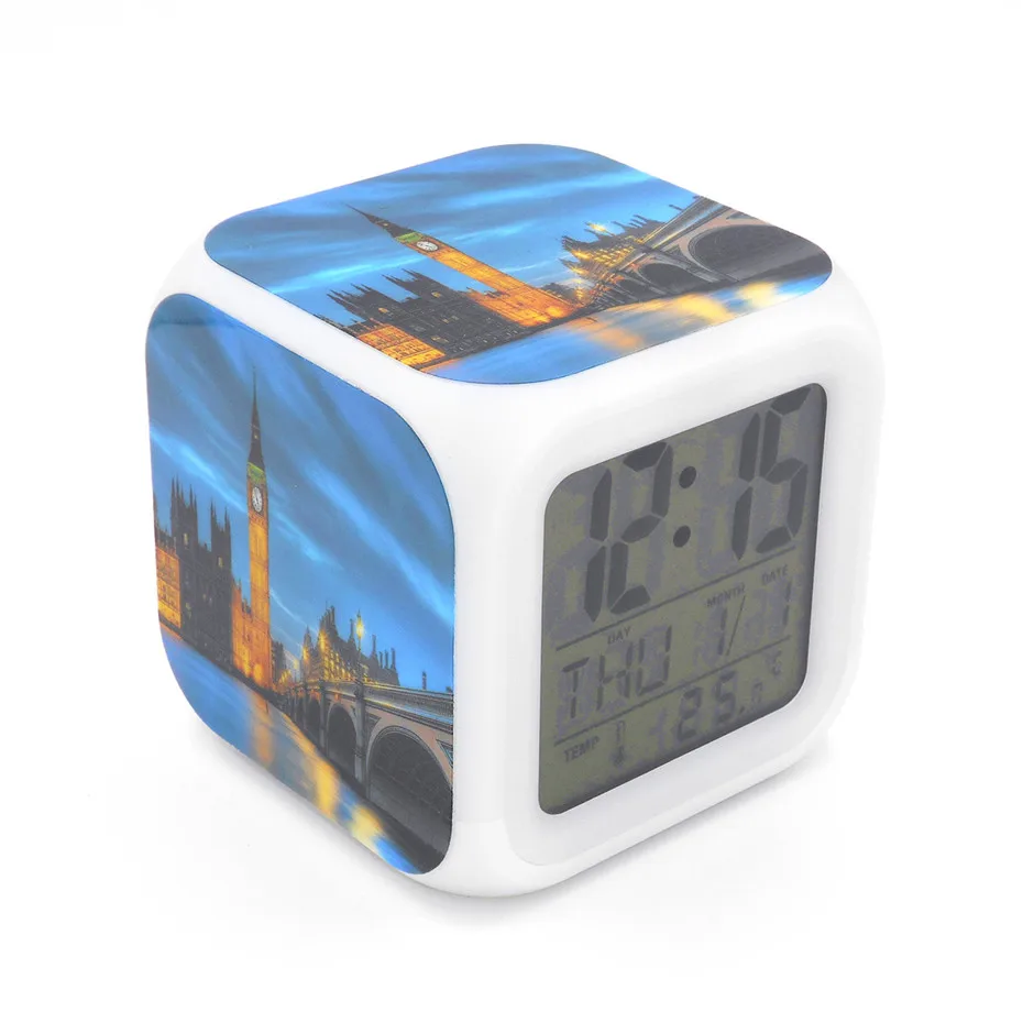 New Table Led Alarm Clock London City Big Ben Creative Multi functional