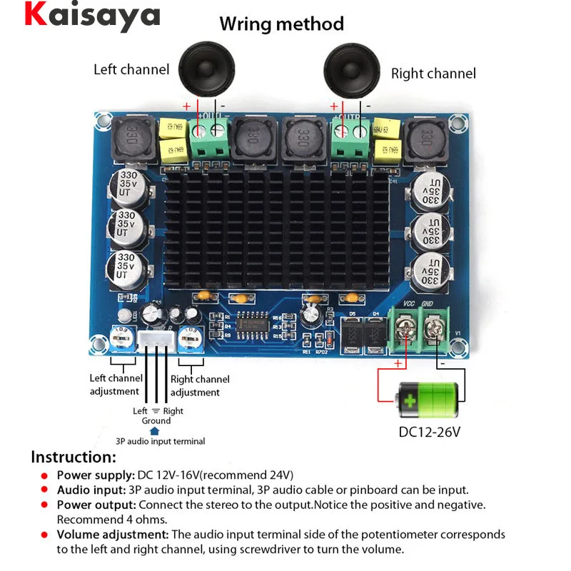 XH-M569 TPA3116D2 Два чипа двухканальный предусилитель 150 Вт x 2 высокой мощности Цифровой усилитель доска C3-004