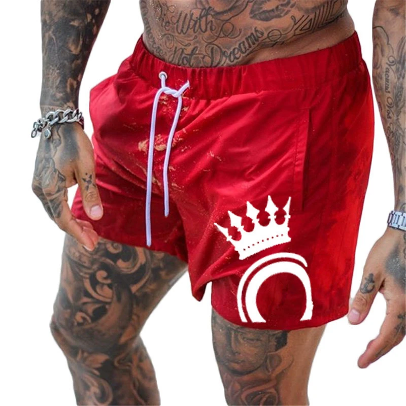 

Men Summer Slim Shorts Gyms Fitness Bodybuilding Running Male Short Pant Knee Length Light Thin Breathable Sportswear