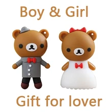 2.0 64GB 16GB 32GB Creativo Wedding Dress Bear Pen Driver Cartoon Usb Flash Drive 512GB 256GB Mini Gift Pendrive 128GB Gadgets