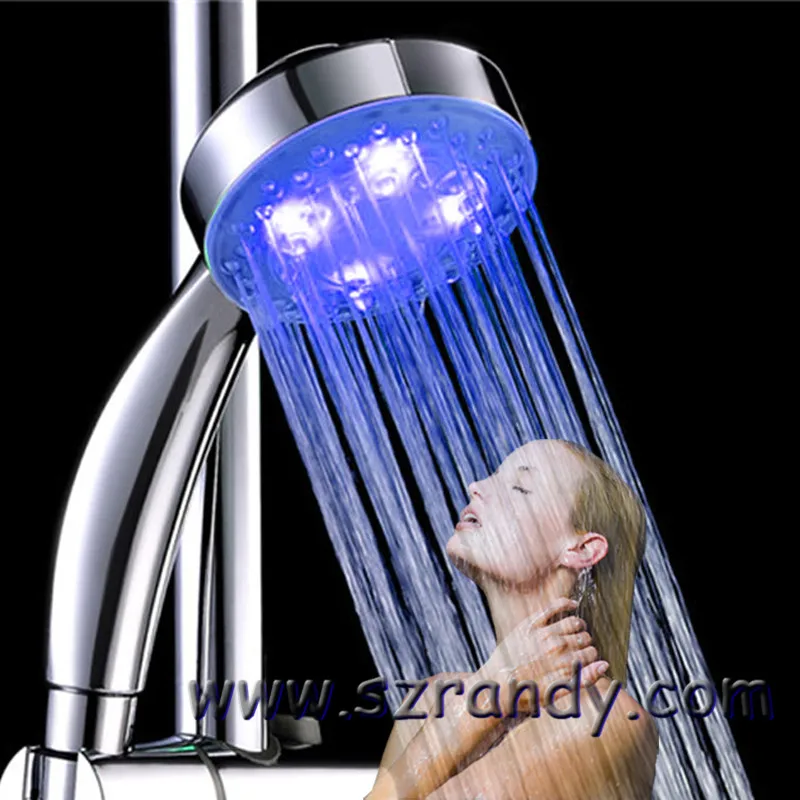 LED Shower head Hand Held square Automatic color changing ...