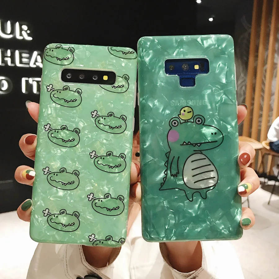 

glitter foil dinosaur tpu case for samsung galaxy note 9 8 s9 s8 s10 plus case cover bing cute cartoon soft silicone phone bag c