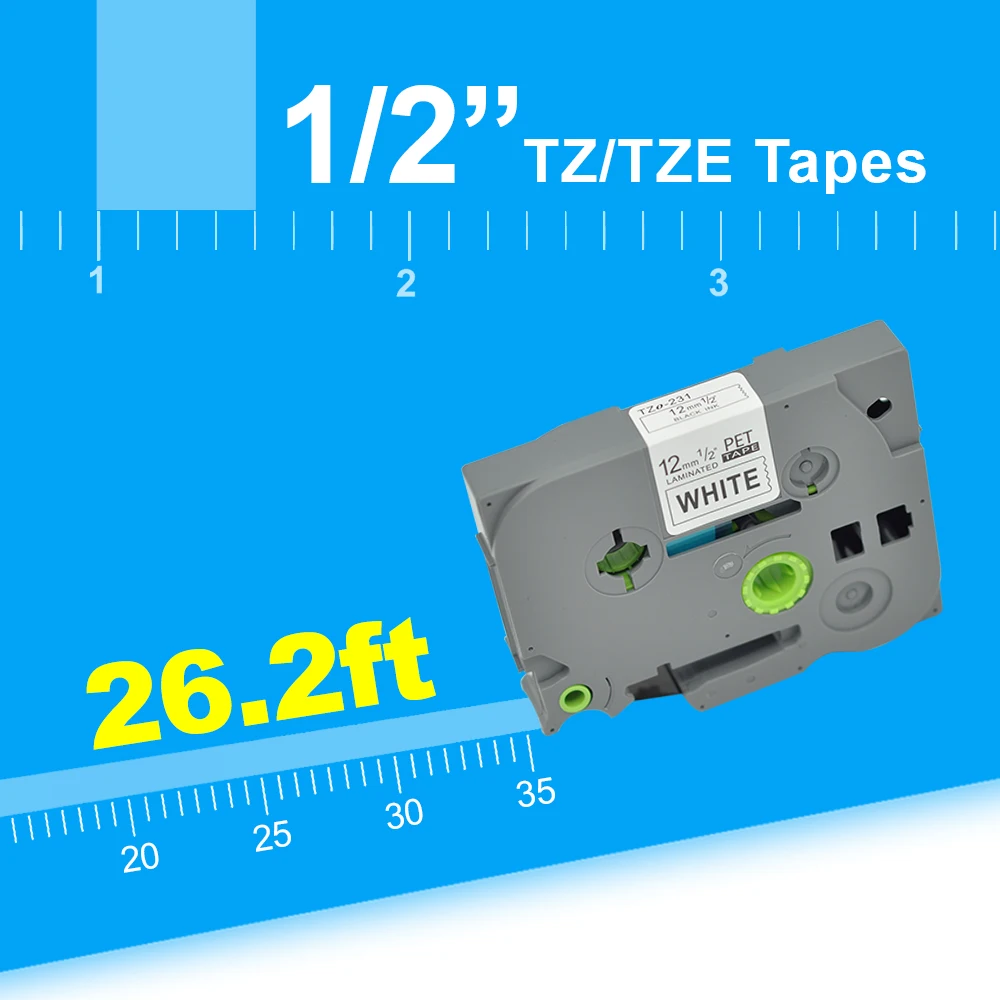 Orison 5 шт. 12 мм белый TZE231 TZ231 для принтера Brother P-Touch лента для этикеток TZE-231 TZ-231 TZ TZe 231 ламинированные ленты для принтера