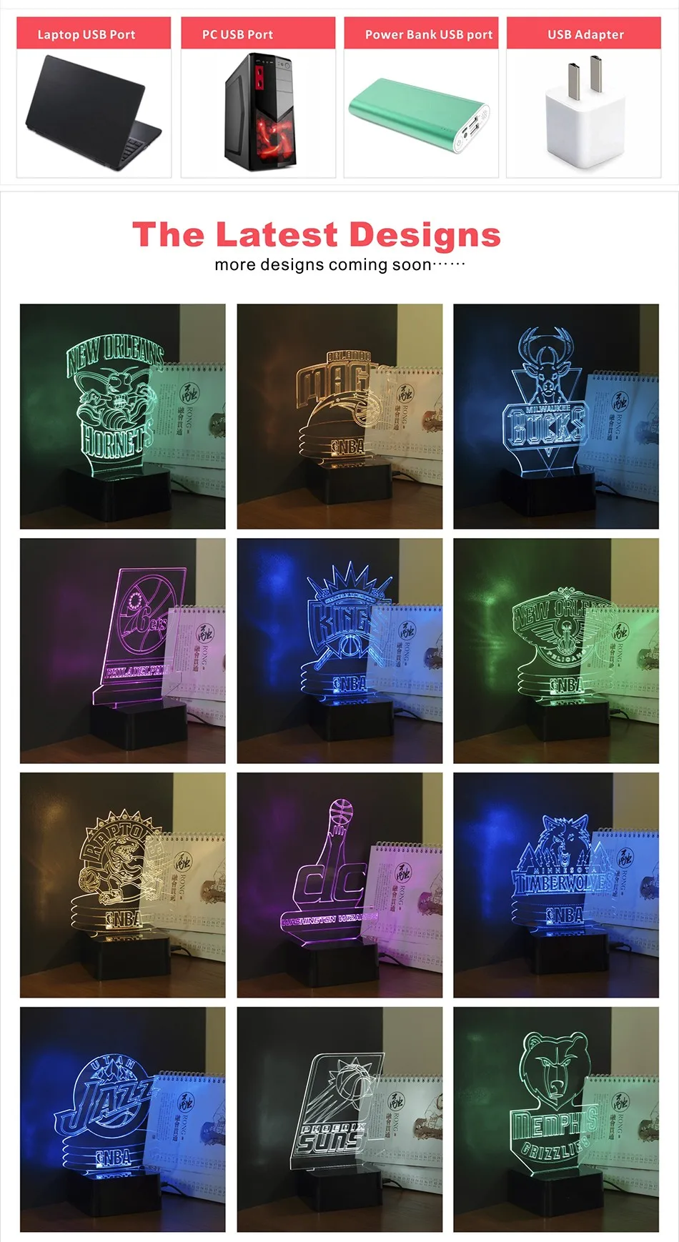 CNHIDEE USB RGB Nightlights fir Bucks Team Fans NBA Basketball 3d Table Lamp as Led Luz de Noche (6)