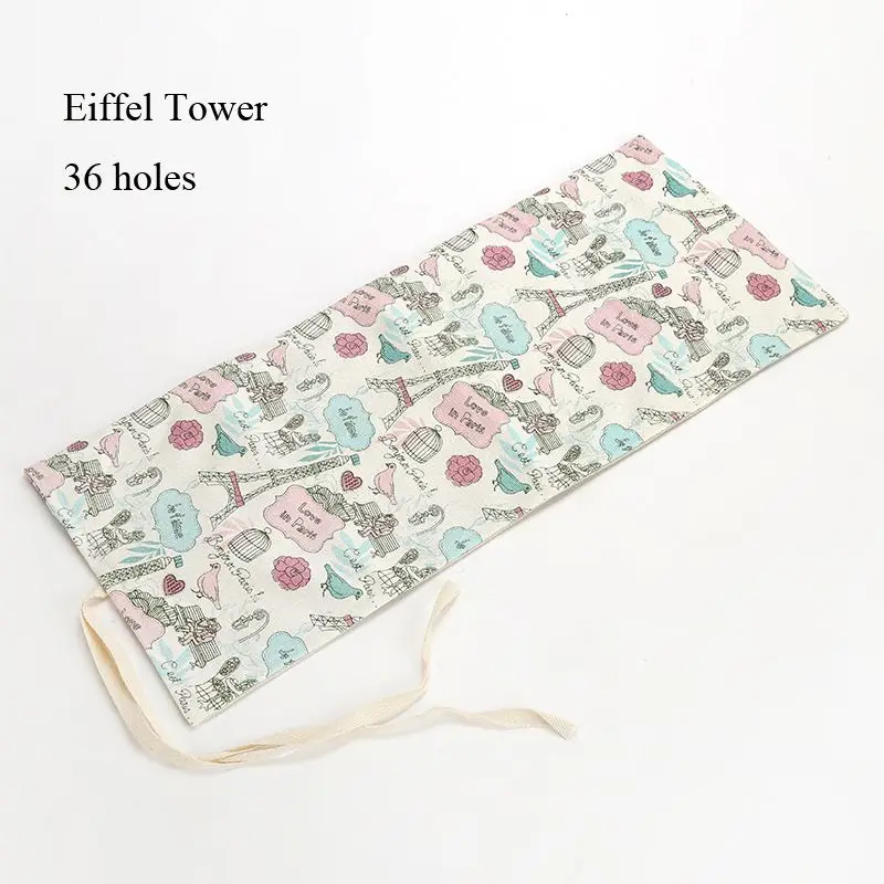 Eiffel Tower 36 hole 36 отверстий чехол для карандашей, школьный холщовый рулонный мешочек, Женская щетка для макияжа, щетка для животных, ручка для хранения, коробка для карандашей, школьные принадлежности - Цвет: Eiffel Tower 36 hole