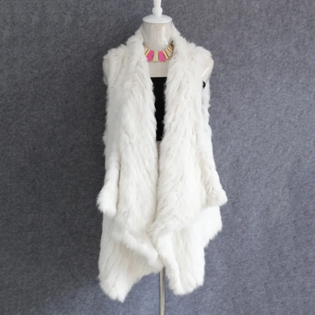 2017 casaco de senhora de Alta qualidade Colete De Pele de coelho colete de malha fina luxo Quente Mulheres Casaco Colete Moda Inverno da pele das Mulheres do Revestimento do Revestimento