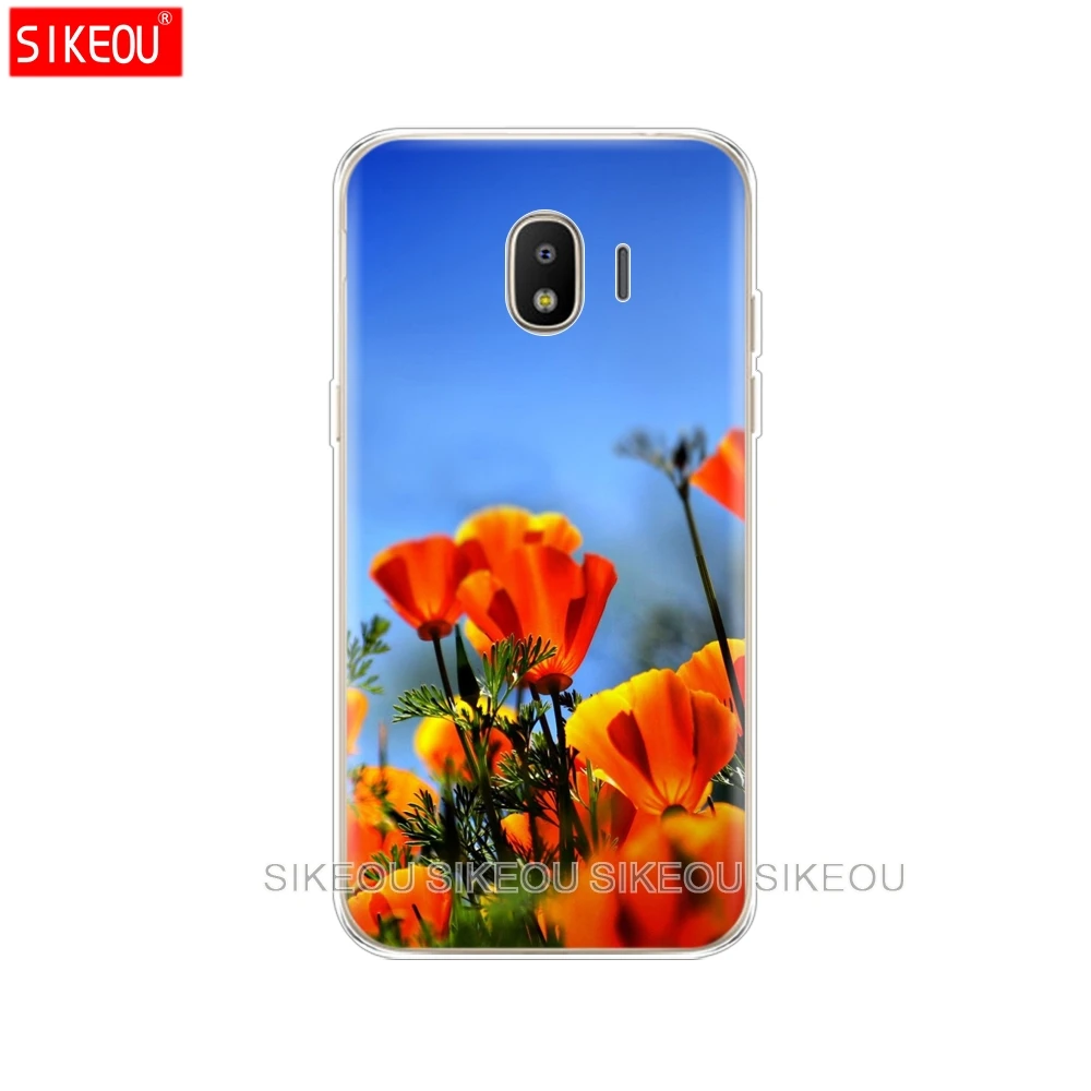 Силиконовый чехол для телефона Samsung Galaxy J3 J5 J7 2017 J330 J530 J730 PRO j2 2018 красные цветы