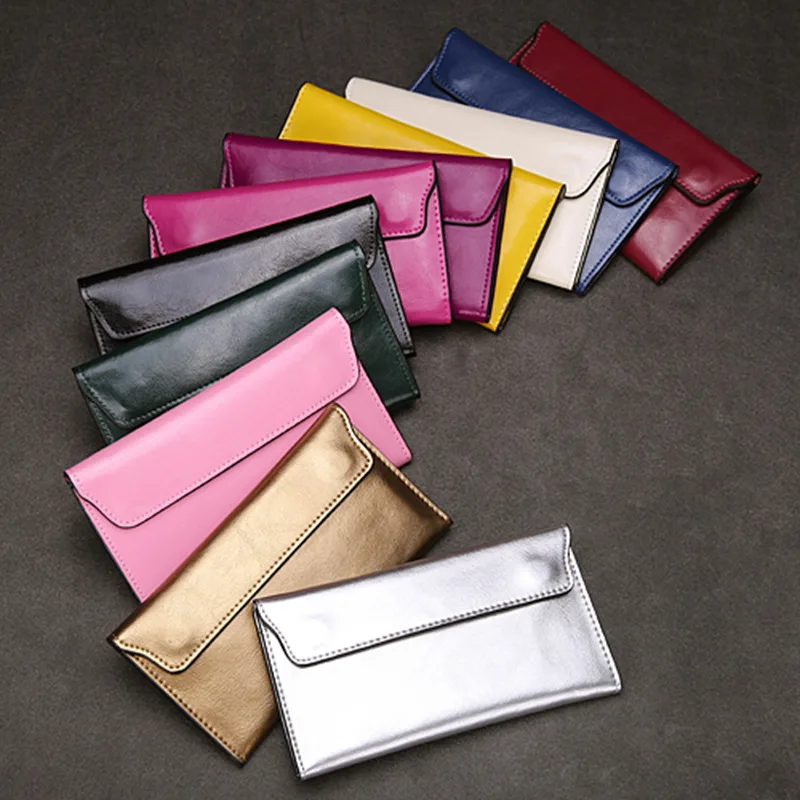 Клатч-конверт, сумочка, женская сумка, сумки из натуральной кожи, дамская сумочка, держатель для карт, мини сумка, Длинные кошельки 8160