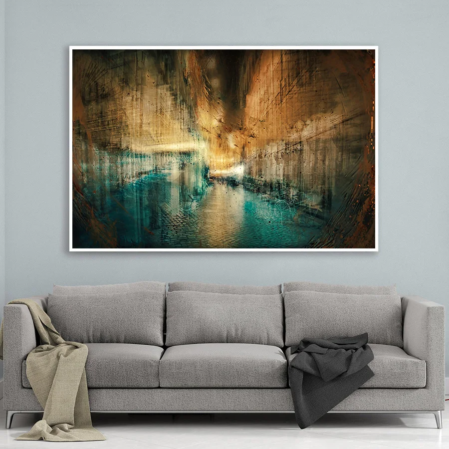 Abstract Posters Nordic Art Prints Handmade Street Landscape Oil Paintings Modern Living Room Decorative Wall Pictures | Дом и сад