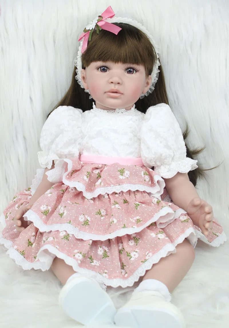 

60cm Silicone Vinyl Reborn Baby Doll Toys Lifelike Fashion Baby Girls Birthday Gift Princess Toddler Bebe Dolls Play House Toy