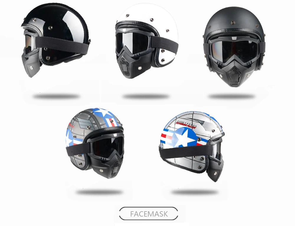 Винтажный moto cross moto rcycle шлем Ретро Кафе Racer Vespa открытое лицо каск полное лицо casco moto модульный Мото шлем в горошек