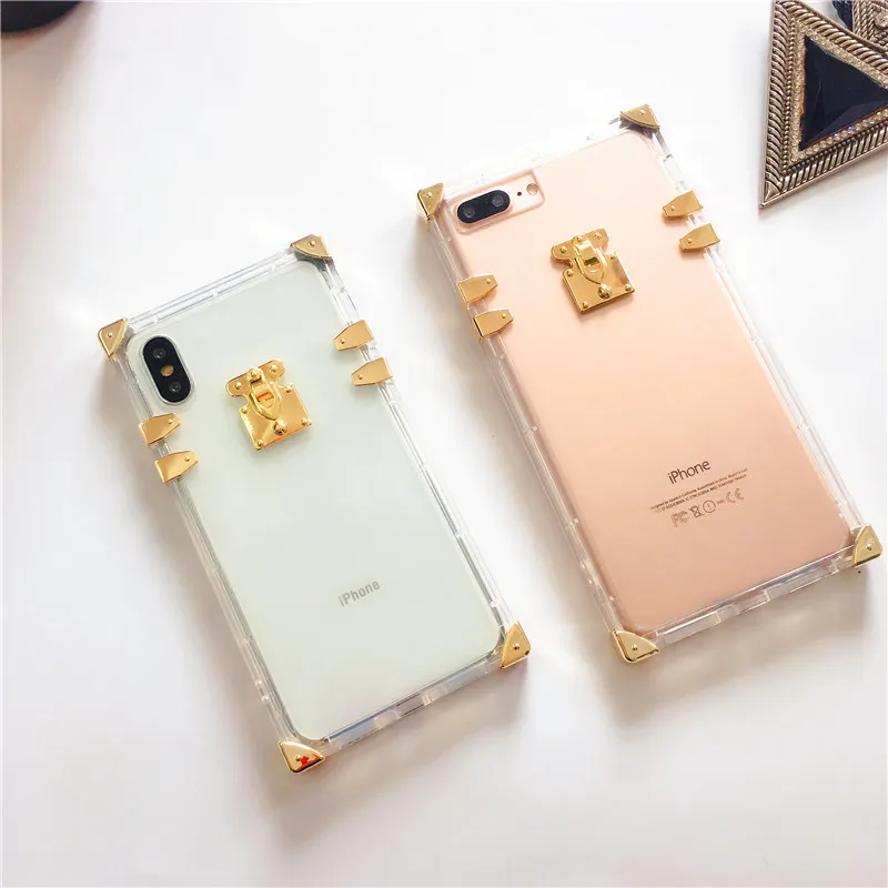 New luxury brand Fashion Square Clear TPU Case For iphone X XS MAX XR 7