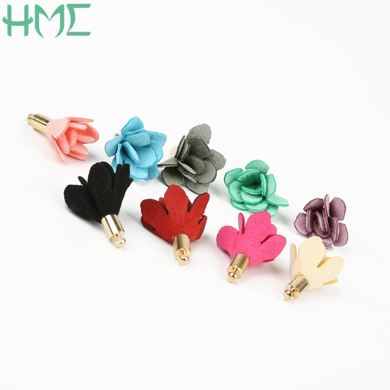 11 Colors Suede Flower Tassel Charm Pendant Earring Necklace Keychain Accessory for DIY Jewelry Makin Jewelry Findings Making