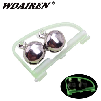 

2pcs/lot Luminous Light Twin Bells Clip On Night Fishing Rod Accessorie Bite Alarm Portable fast fishing rod Fishing Tackle