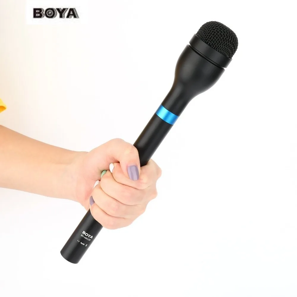 

Newest BOYA BY-HM100 Handheld Dynamic Microphone Omni-Directional Aluminum Alloy Mic For ENG & Interview & News Gathering