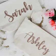 Индивидуальные имена набор из 4 подружки невесты сумка для косметики наборы свадебный подарок Макияж Косметика Сумки уникальный подарок для невесты вечерние свадебные сувениры