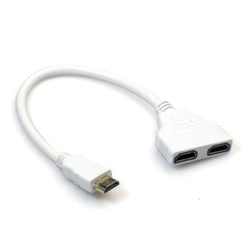 

HDMI 1 to 2 Dual Adapter Signal Carrier Converter Cable for Video TV HDTV