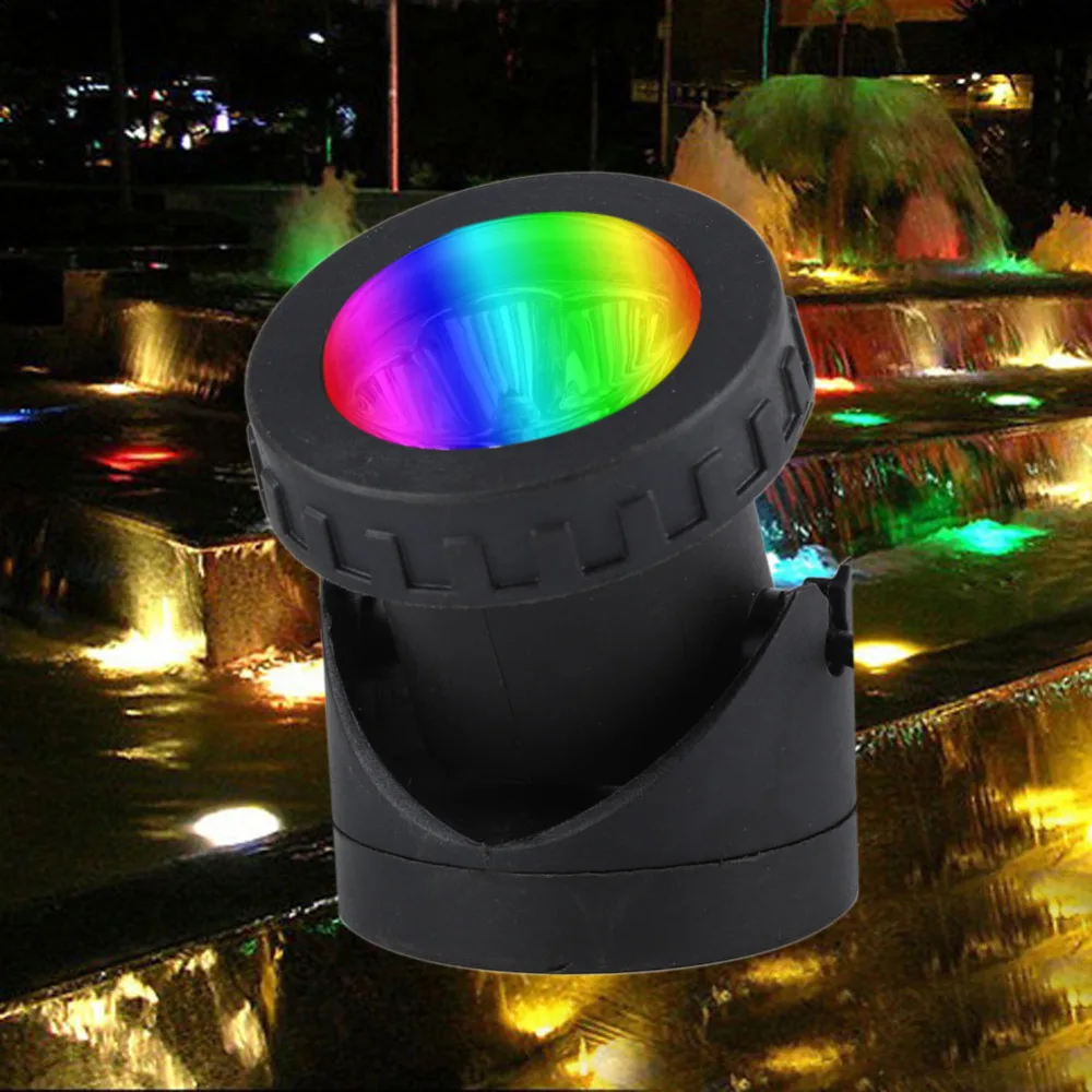 

18LED underwater waterproof RGB spot lamp solar power Submarine Projector Triple Head Light for Garden Pond Fish Tank Decor