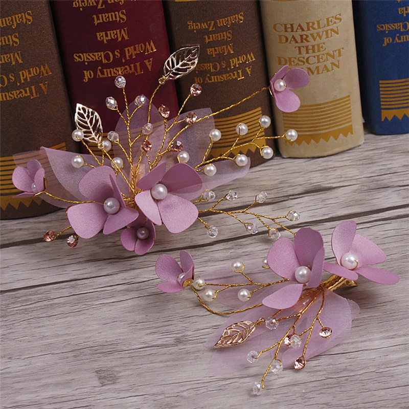 

CC&BYX Hairpins Flower Pearl Hair Clips For Women Wedding Party Bridal Hair Jewelery Accessories Barrette Ornaments Hairpin 7171