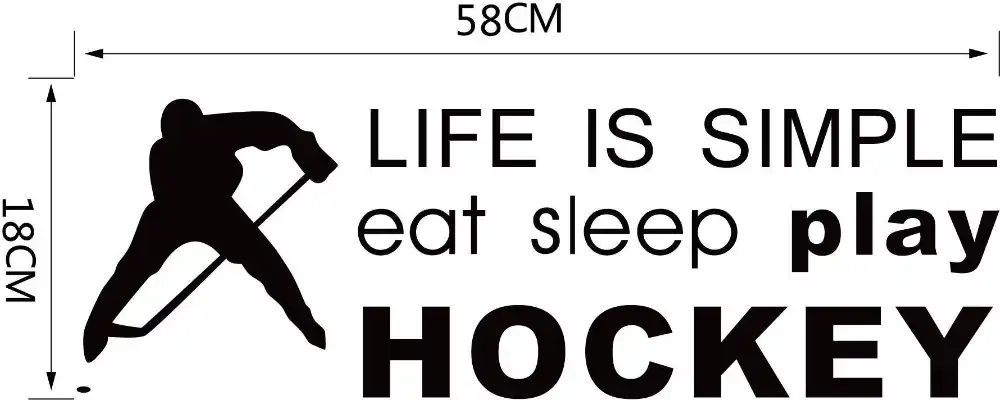 Life Is Simple Wall Quote Wall Stickers Home Decor Hockey Sport