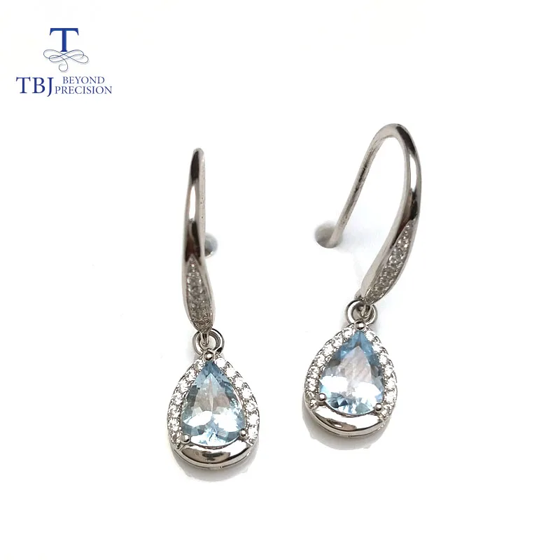 925 Silver Sterling Garnet Earring Hooks With Gem Stones Topaz Tbj Water Drop Earring In 925 Sterling Silver With 100 Natural Aquamarine Gemstone
