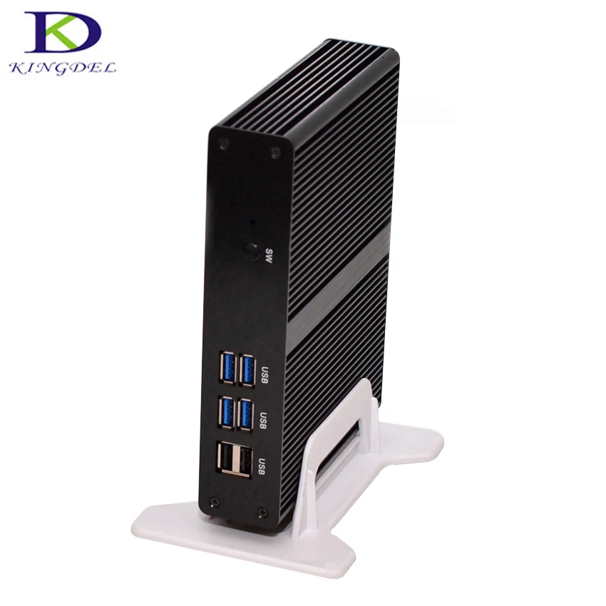 Недорогой безвентиляторный мини ПК Broadwell Intel Celeron 3205U 3215u процессор Windows 10 HTPC Barebone