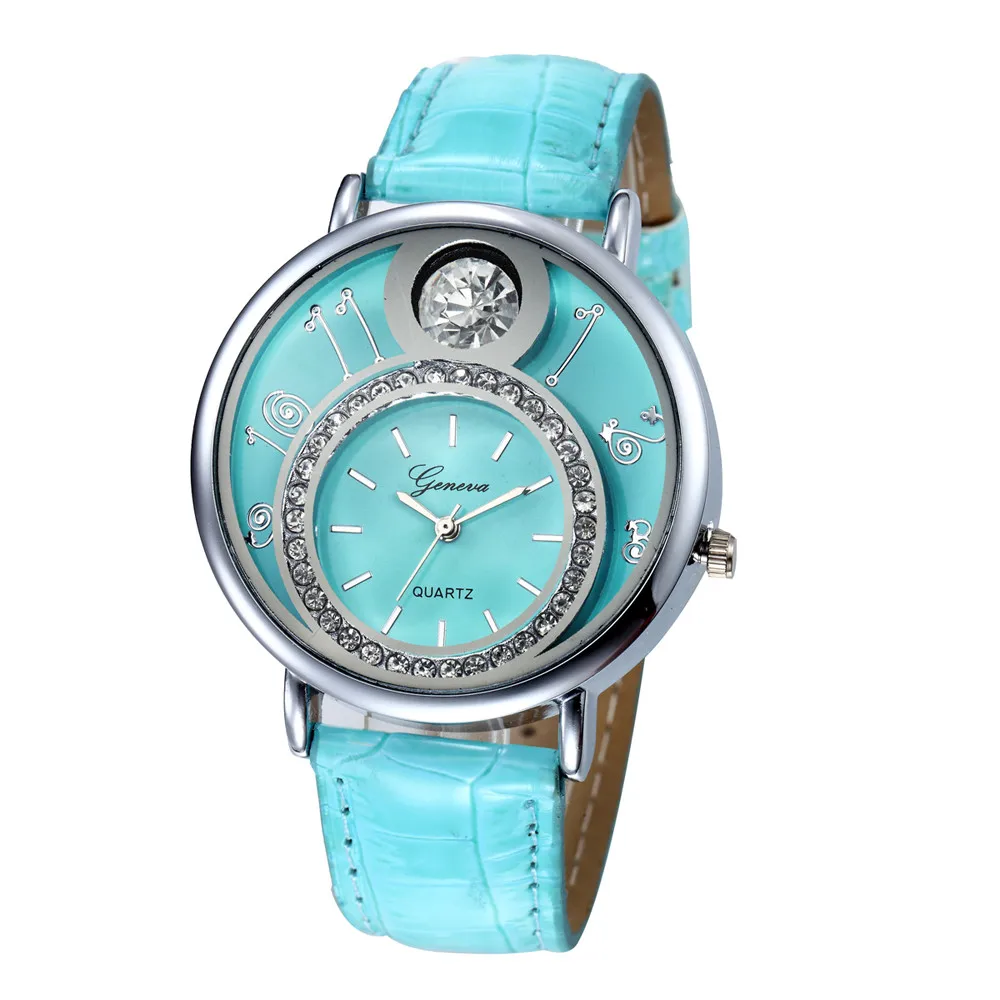 Женские дизайнерские часы роскошные часы женские женские дизайнерские циферблат кожаный ремешок Аналоговый Женева кварцевые наручные часы механизм