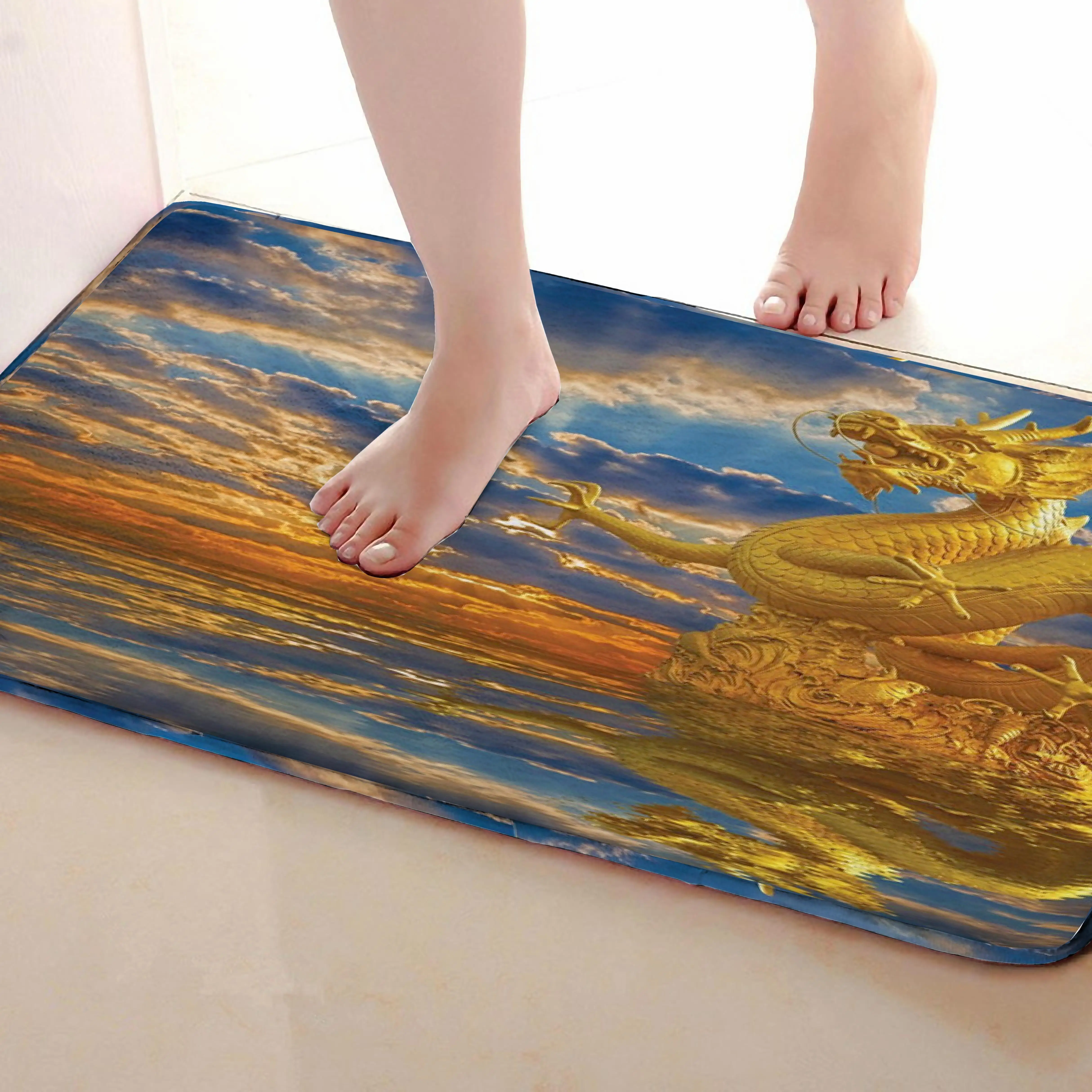 Коврик для ванной комнаты в стиле дракона, забавный Противоскользящий коврик для ванной, аксессуары для занавески для душа, соответствующие вашей занавеске для душа