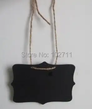 

SALE - 1000 Mini Chalkboard Hanging Tag -Chair signage - Wedding sign - Table Number - Chalkboard and twine -Name Tag