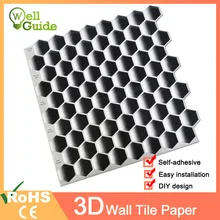 Wall paper 3D Black Grey Marble Mosaic Peel and Self Wall Stickers Waterproof DIY Kitchen Bathroom Home Wall Decal Sticker Vinyl Wall paper 3D Black Grey Marble Mosaic Peel and Self Wall Stickers Waterproof DIY Kitchen Bathroom Home Wall Decal Sticker Vinyl