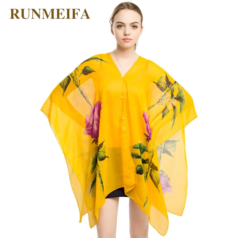 

RUNMEIFA Newest Fashion Beachwear Women Swim Shawl Beach Cover Up Sheer Swimsuit Female Beach Wear Summer Pareo Drop Shipping