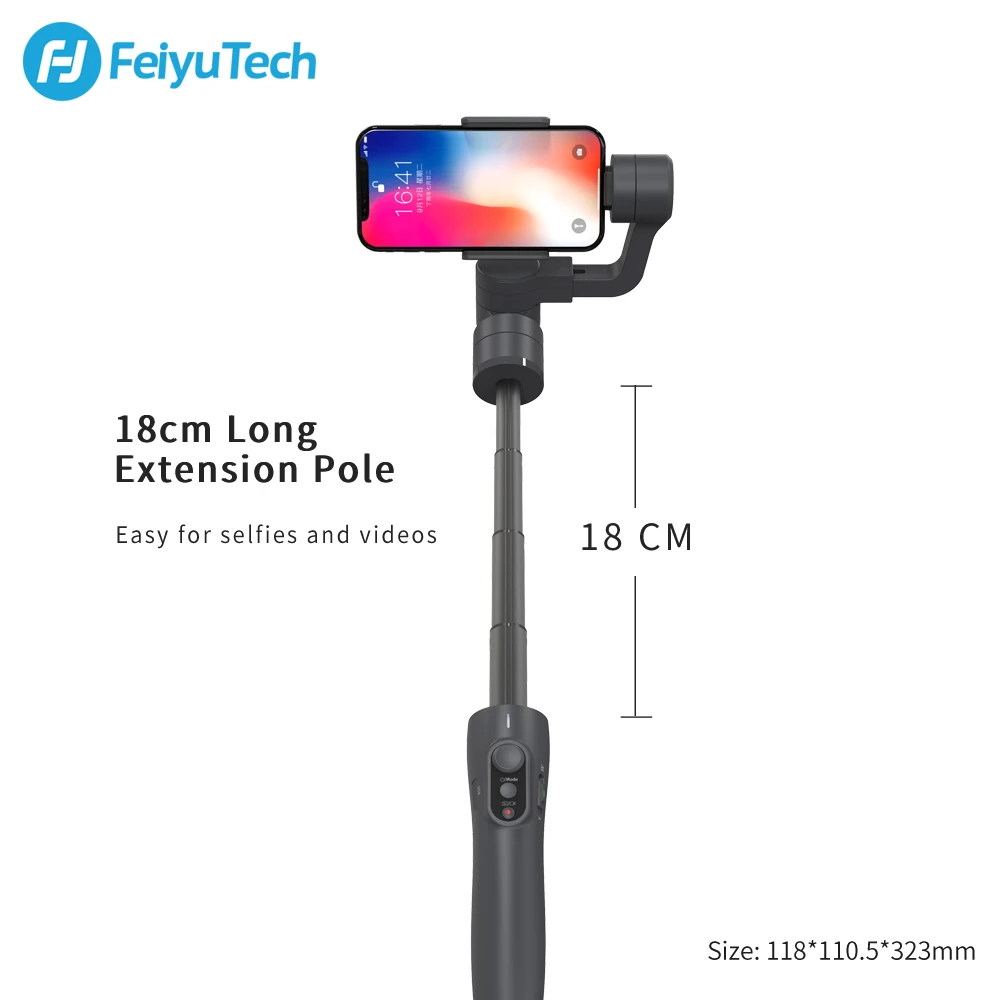  FeiyuTech Vimble 2 Smartphone Gimbal 3-Axis Handheld Stabilizer with 183mm Extension Pole Tripod fo
