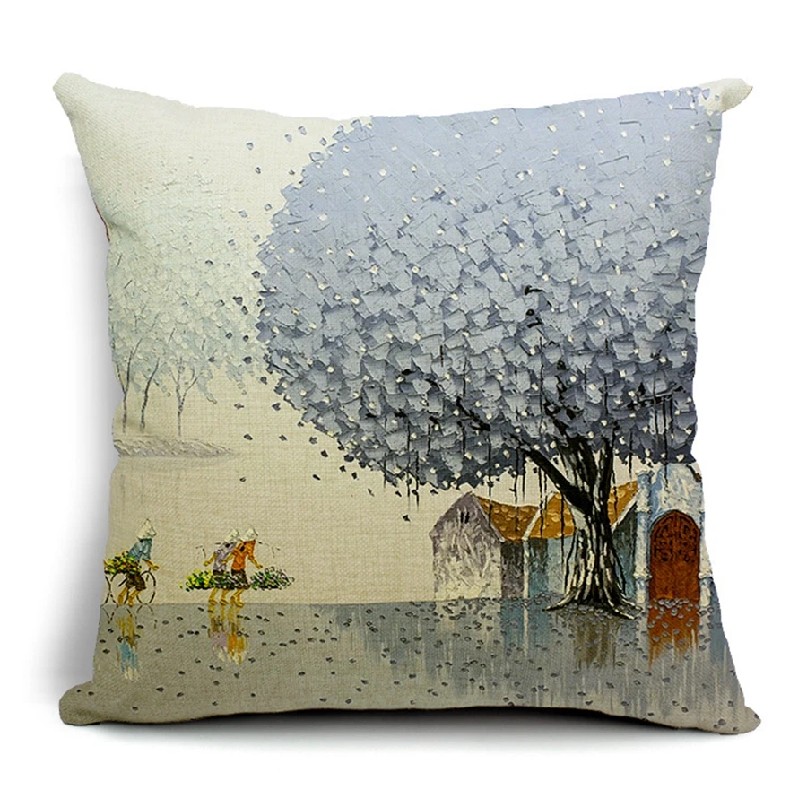 Hot Sale Pillow Covers Elegant Hand-Draw Pattern New Fashion Style 45X45CM Linen Cover \ Home Decorative cushion case | Дом и сад