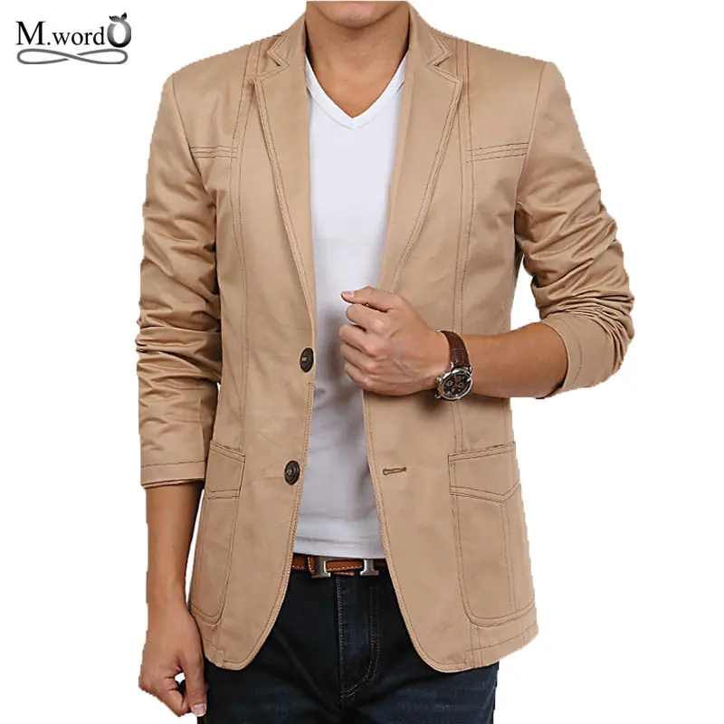 2016 high quality New fashion mens cotton blazer men suit slim fit ...