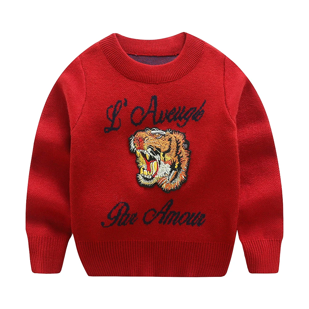 

Boys Winter Sweaters Fashion High Quality Brand Design Tiger Casual Children Clothing Outdoor Clothes Girls Sweaters 2-6 Years
