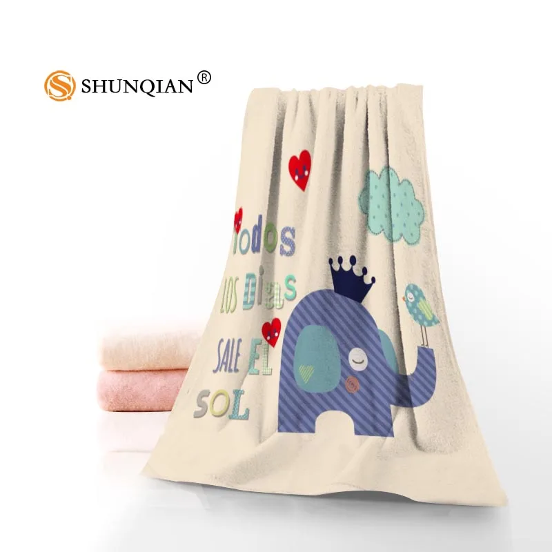 Новое пользовательское художественное полотенце с рисунком слона, хлопковые полотенца для лица/банные полотенца из микрофибры для детей, мужские и женские полотенца для душа s - Цвет: Towel
