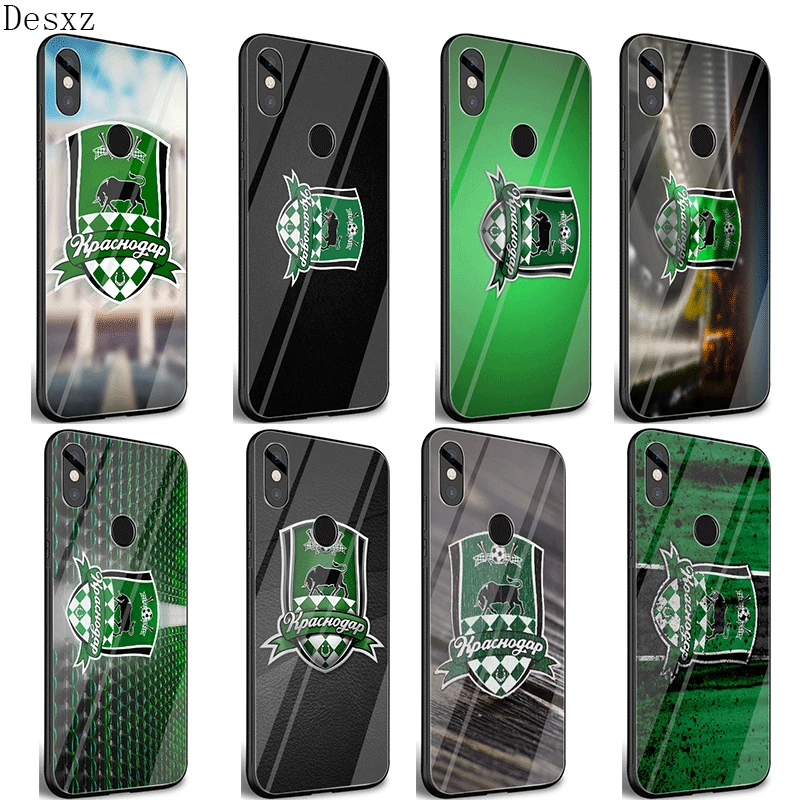 

Bag ShellDesxz Glass Phone Case For Xiaomi Mi F1 A1 A2 5X 6X Redmi Note 5 6 7 Pro 6A 4X Cover Football Club Krasnodar Byki Logo