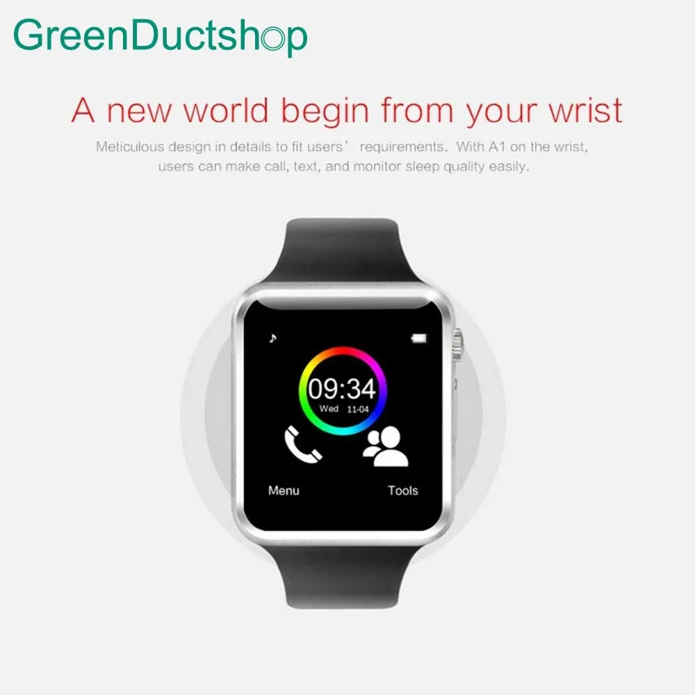 A1 Bluetooth Смарт часы Спорт Шагомер с 2G GSM SIM TF карта камера Smartwatch для Android и ios Россия