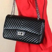 2016 hot sale women shoulder bag pu leather v style handbag