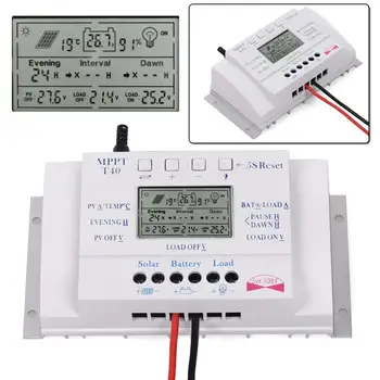 

sun yoba 2PCS 40A 12V/24V MPPT+PWM LCD Solar Panel Regulator Charge Controller 3 Timer USB 5v Solar charge controlle Valuable