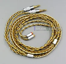 Balanced Pure Silver Gold Plated 8 Cores Cable For Sony PHA-3 Shure SE215 SE315 SE425 SE535 SE846 LN005978 extremely soft 7n occ pure silver gold plated earphone cable for shure se535 se846 se425 se215 mmcx