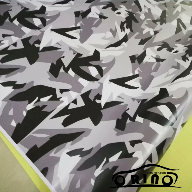 

Black Grey Camo Vinyl Car Wrap Car Styling Sticker With Air Release Arctic Camouflage Pixel Car Sticker Film Foil