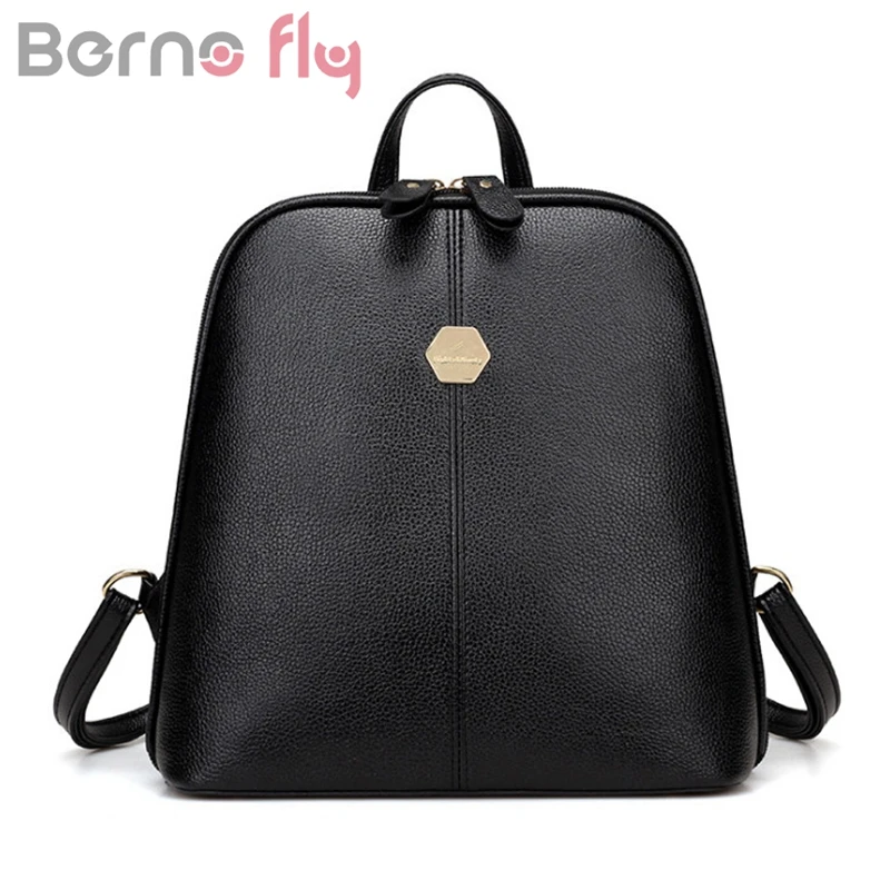 

Bernofly Fashion Women PU Leather Backpack Female Backpacks Rucksack Girls School Bag for Teenager Girls Mochila Shoulder Bag