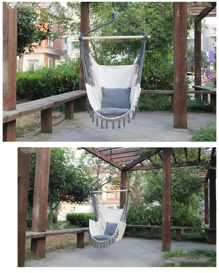 Качественное подвесное кресло с кисточками для дома для взрослых и детей, гамак-качалка для улицы, гамак-качалка, подвесные стулья