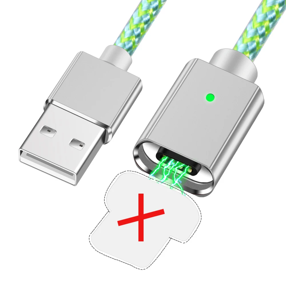 Олаф зарядное устройство данных Магнитный USB кабель для iPhone Micro USB C type C кабель для мобильного телефона Быстрая зарядка магнит зарядное устройство 1 м USB кабели - Цвет: Green Cable NO Plug