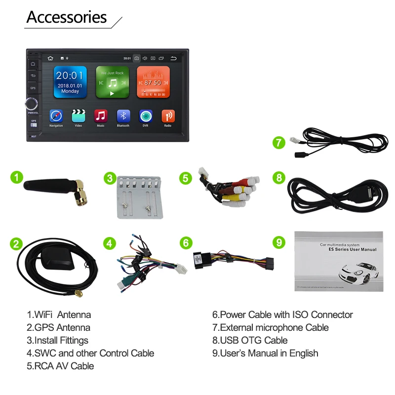 Discount KSAOTU 7" DAB+ 4G Android 8.0 Car DVD Player SD GPS for Universal cars 12