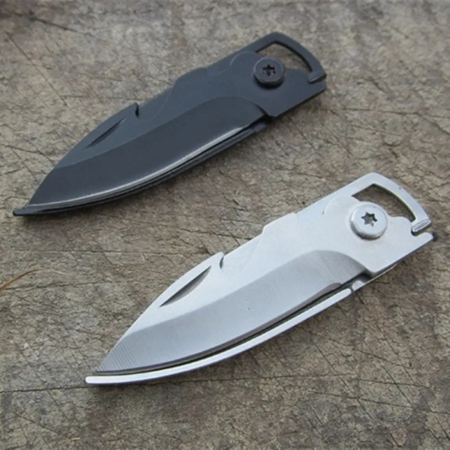 Наборы инструментов для выживания на открытом воздухе, небольшой портативный складной карманный нож, нож для ключей, инструмент для повседневного использования, серебристый и черный